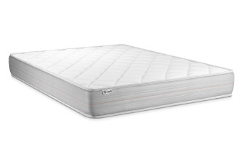 Pack lit complet 180x200 cm - Matelas + Sommier Noir (en kit) + 2 oreillers + Couette - Vitalmemo