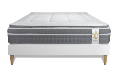 Ensemble Matelas Sommier 140x190 cm - Sommier Blanc (déjà monté) - Trente PLUS