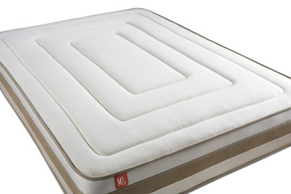 Ensemble Matelas Sommier 140x190 cm - Sommier Beige (déjà monté) - Le Raffiné