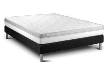 Ensemble Matelas Sommier 160x200 cm - Sommier Noir (en kit) - Vital Relax