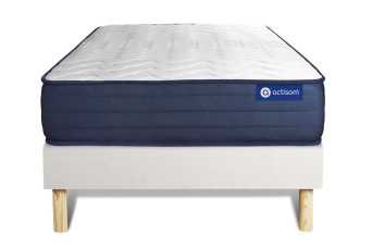 Ensemble Matelas Sommier 80x200 cm - Sommier Blanc (en kit) - Actimemo Life