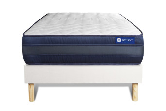 Ensemble Matelas Sommier 90x200 cm - Sommier Blanc (en kit) - Actilatex Tech