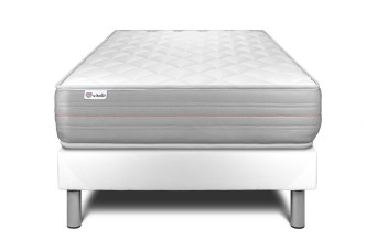 Ensemble Matelas Sommier 90x190 cm - Sommier Blanc (en kit) - Vitalmemo