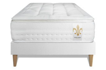 Ensemble Matelas Sommier 90x200 cm - Sommier Blanc (déjà monté) - Vingt-Huit PLUS