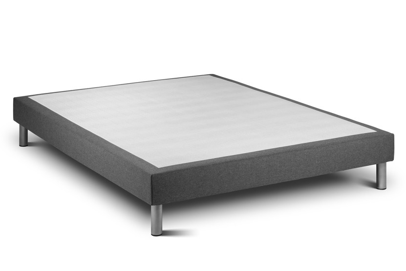 Ensemble Matelas Sommier 140x200 cm - Sommier Gris (déjà monté) - Vitalmemo