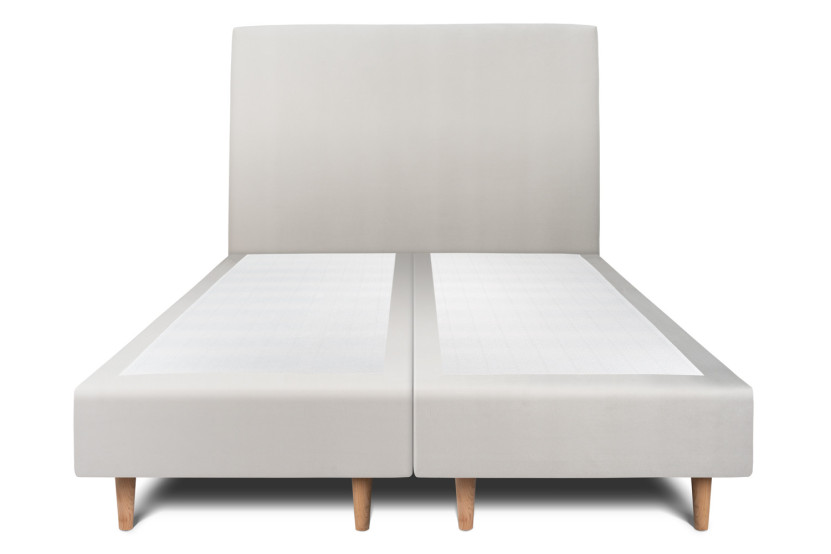 Lit 2x80x200 cm avec Tête de lit tapissée - Tissu Velours