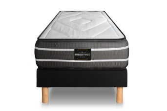 Ensemble Matelas Sommier 90x200 cm - Sommier Noir (en kit) - Exclusive