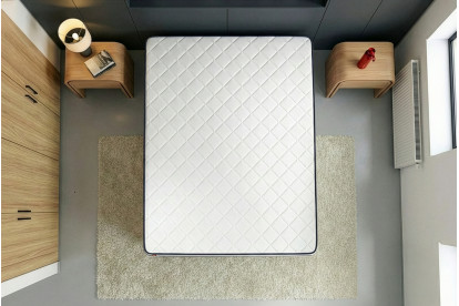 Ensemble Matelas Sommier 90x190 cm - Sommier Noir (déjà monté) - Form