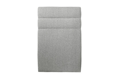 Lit 90x190 cm - Sommier tapissier H29 cm + tête de lit à lignes - Tissu Bouclette Gris