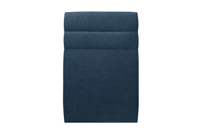 Lit 90x190 cm - Sommier tapissier H29 cm + tête de lit à lignes - Tissu Toile natté Bleu Océan