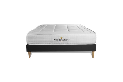 Ensemble Matelas Sommier 160x200 cm - Sommier Noir (déjà monté) - Balmoral