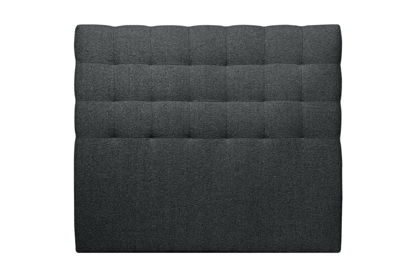 Tête de lit 200 cm Capitonnée - Tissu Bouclette Noir