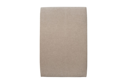 Lit 90x200 cm - Sommier tapissier H35 cm + tête de lit tapissée - Tissu Toile natté Beige Brun