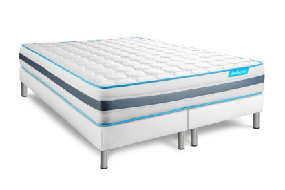 Ensemble Matelas Sommier 180x200 cm - 2 Sommiers Blanc - Bodyzone