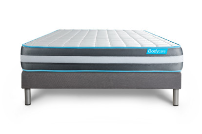 Ensemble Matelas Sommier 140x200 cm - Sommier Gris (en kit) - Bodyform