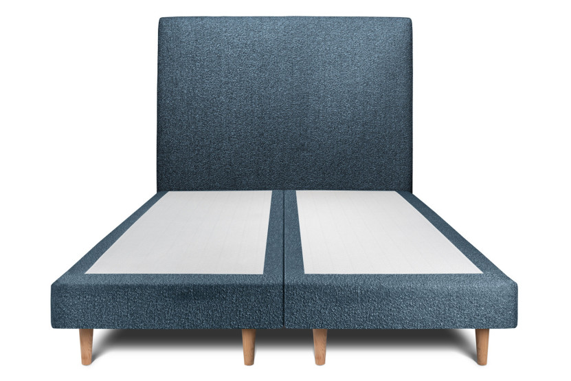 Lit 2x80x200 cm avec Tête de lit tapissée - Tissu Bouclette