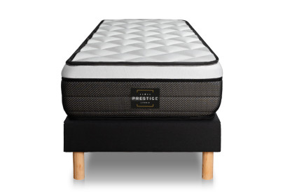 Ensemble Matelas Sommier 80x190 cm - Sommier Noir (déjà monté) - Suite