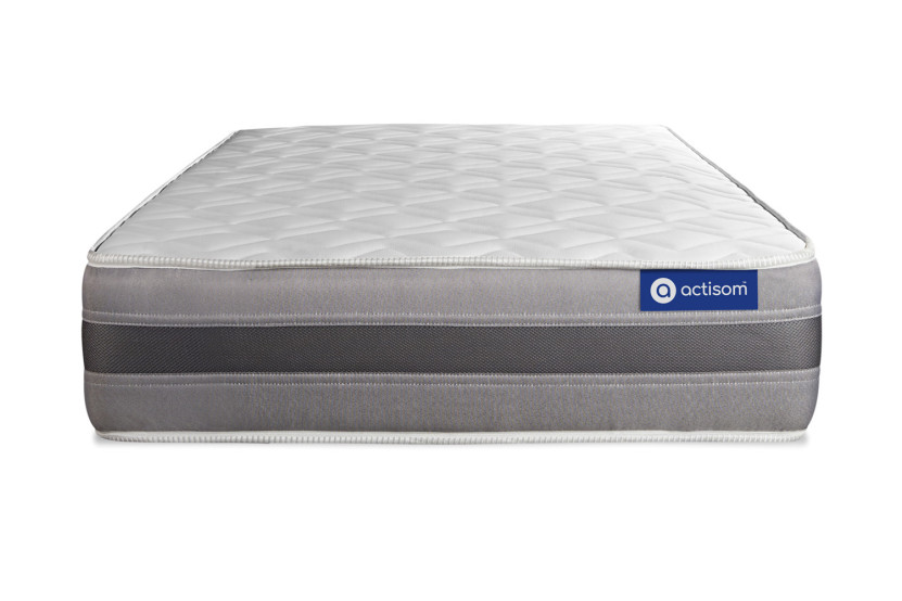 Ensemble Matelas Sommier 80x200 cm - Sommier Gris (en kit) - Actilatex Relax