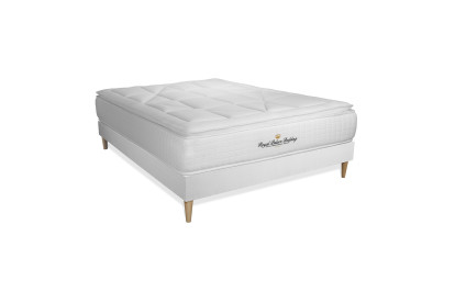 Ensemble Matelas Sommier 140x190 cm - Sommier Blanc (déjà monté) - George V