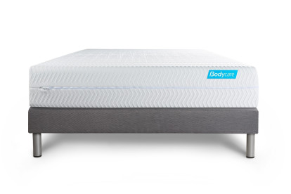 Ensemble Matelas Sommier 140x190 cm - Sommier Gris (en kit) - Biocare