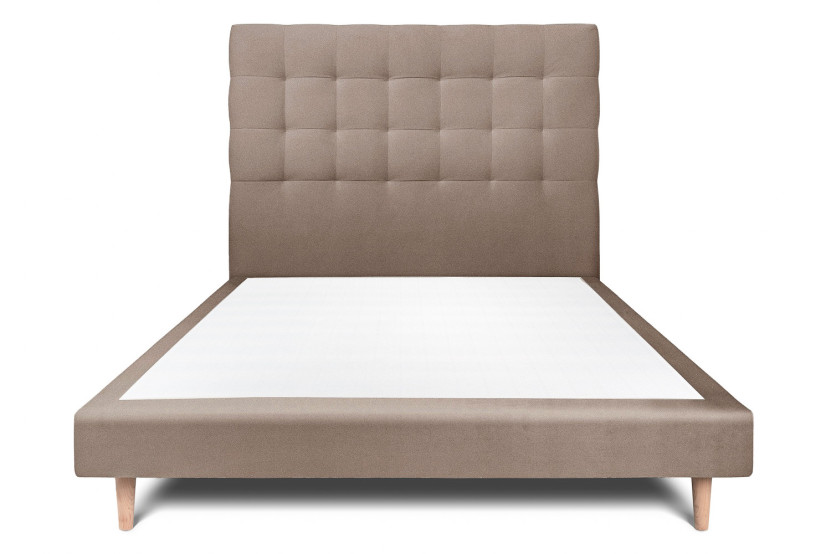 Lit 150x200 cm avec Tête de lit capitonnée - Tissu Velours