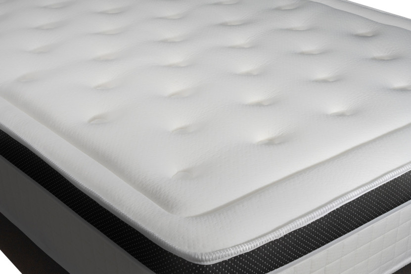 Ensemble Matelas Sommier 140x200 cm - Sommier Noir (déjà monté) - Privilège