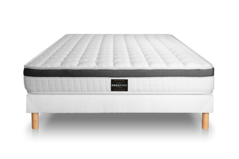 Ensemble Matelas Sommier 160x200 cm - Sommier Blanc (en kit) - Supérieur