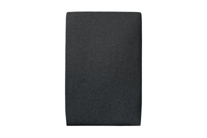 Lit 90x190 cm - Sommier tapissier H29 cm + tête de lit tapissée - Tissu Bouclette Noir