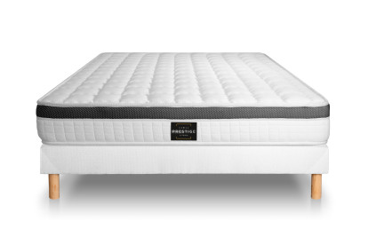 Ensemble Matelas Sommier 140x200 cm - Sommier Blanc (déjà monté) - Supérieur