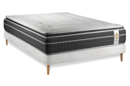 Ensemble Matelas Sommier 200x200 cm - Sommier Blanc (en kit) - Trente PLUS