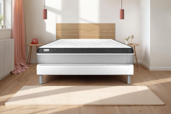 Ensemble Matelas Sommier 140x200 cm - Sommier Blanc (en kit) - Vital Ergo