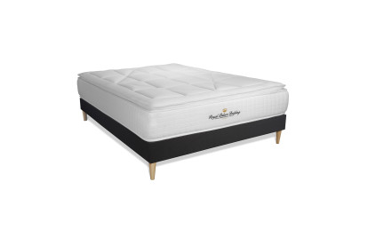 Ensemble Matelas Sommier 140x190 cm - Sommier Noir (déjà monté) - George V