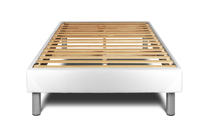 Ensemble Matelas Sommier 90x190 cm - Sommier Blanc (en kit) - Vitalmemo