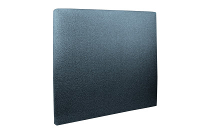 Lit 200x200 cm - Sommier à lattes H29 cm + tête de lit tapissée - Tissu Bouclette Bleu
