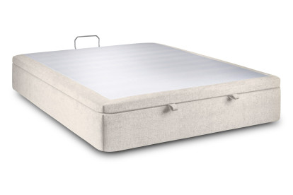 Sommier Coffre 180x200 cm - Toile nattée  - Beige clair