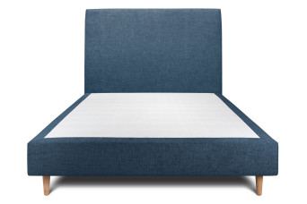 Lit 150x190 cm avec Tête de lit tapissée - Tissu Toile natté