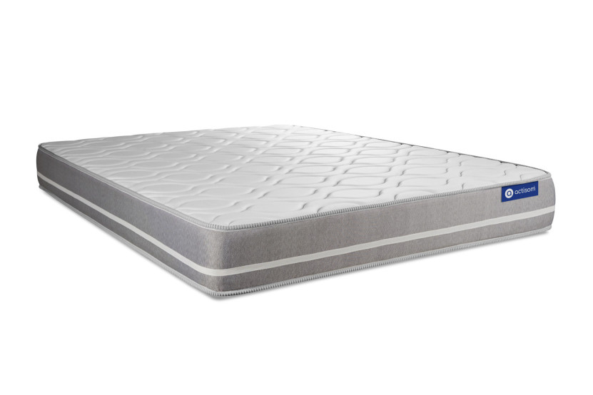 Ensemble Matelas Sommier 140x190 cm - Sommier Gris (en kit) - Actilatex Touch
