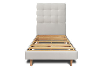 Lit 90x190 cm avec Tête de lit capitonnée - Tissu Velours