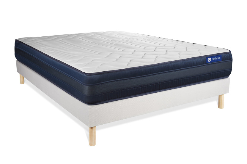 Ensemble Matelas Sommier 140x200 cm - Sommier Blanc (en kit) - Actiflex Tech
