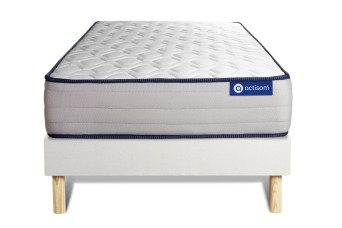 Ensemble Matelas Sommier 90x190 cm - Sommier Blanc (en kit) - Actilatex Form
