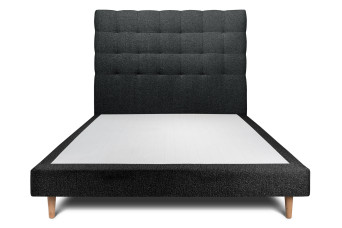 Lit 160x200 cm avec Tête de lit capitonnée - Tissu Bouclette