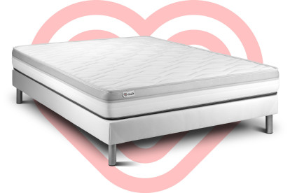 Ensemble Matelas Sommier 180x200 cm - Sommier Blanc (en kit) - Vital Relax
