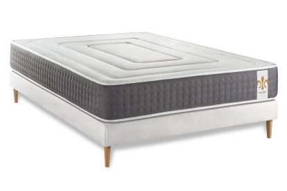 Ensemble Matelas Sommier 180x200 cm - Sommier Blanc (en kit) - Vingt-Six