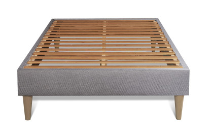 Ensemble Matelas Sommier 90x200 cm - Sommier Gris (en kit) - Vingt-Six PLUS