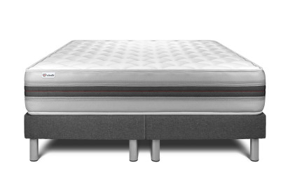 Ensemble Matelas Sommier 180x200 cm - 2 Sommiers Gris - Vitalmemo Back