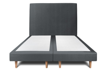 Lit 2x90x200 cm avec Tête de lit tapissée - Tissu Velours