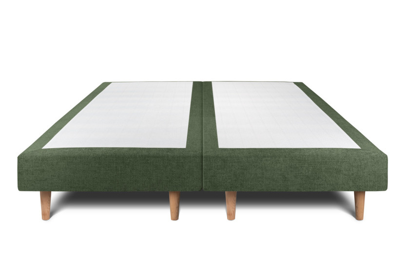 Lit 2x80x200 cm avec Tête de lit tapissée - Tissu Toile natté