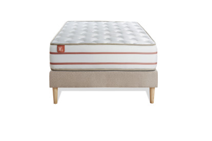 Ensemble Matelas Sommier 90x190 cm - Sommier Beige (en kit) - Le Doux