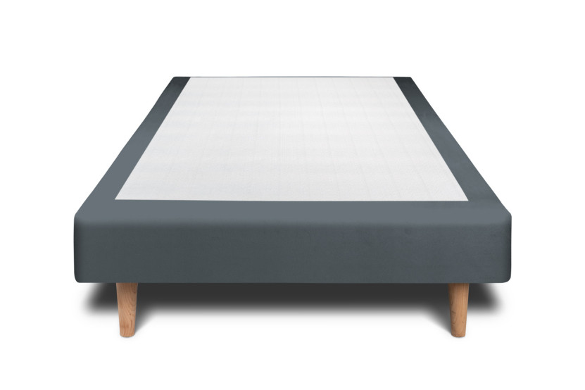 Lit 90x200 cm avec Tête de lit capitonnée - Tissu Velours