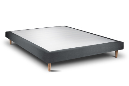 Lit 140x200 cm - Sommier tapissier H29 cm + tête de lit tapissée - Tissu Velours Gris Anthracite